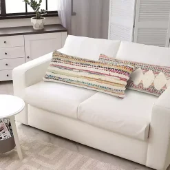 Clearance Kirklands Home Colorful Stripes Textured Handwoven Lumbar Pillow Multi