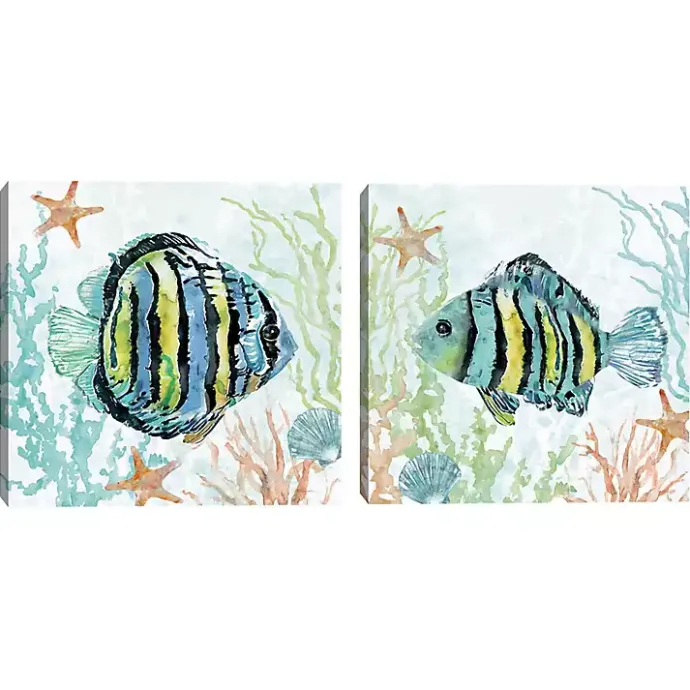 Online Kirklands Home Colorful Swim Canvas Art Prints, Set of 2