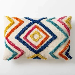 Sale Kirklands Home Colorful Tufted Diamond Outdoor Lumbar Pillow Multi