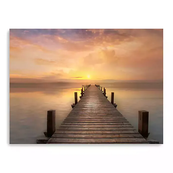 New Kirklands Home Comfort Bay Sunset Canvas Art Print, 48x36 in.
