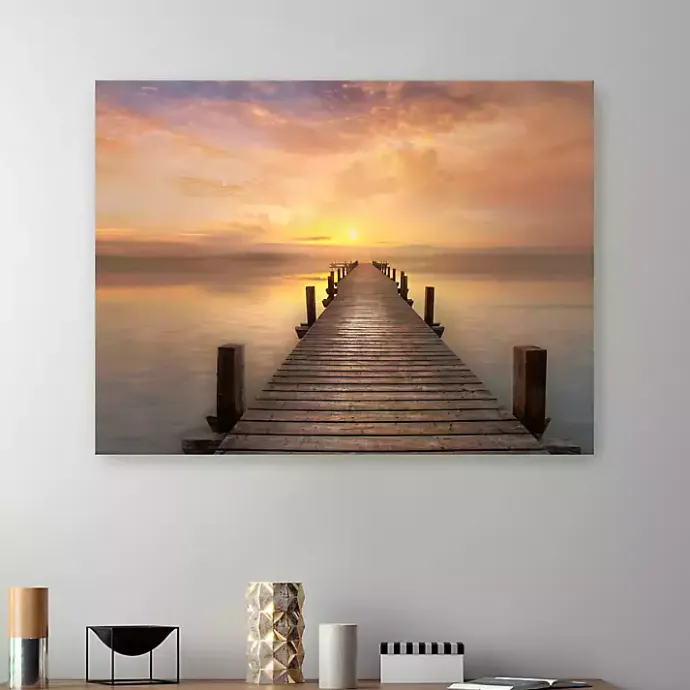 New Kirklands Home Comfort Bay Sunset Canvas Art Print, 48x36 in.