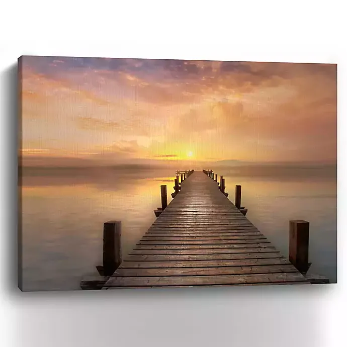 New Kirklands Home Comfort Bay Sunset Canvas Art Print, 48x36 in.