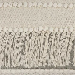 Discount Kirklands Home Comfort Beige Knots & Fringe Lumbar Pillow