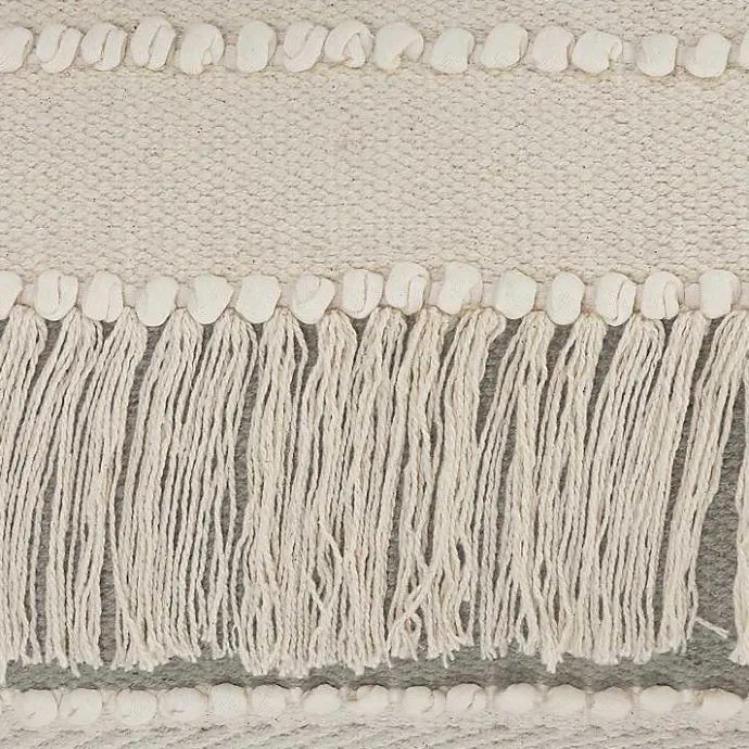 Discount Kirklands Home Comfort Beige Knots & Fringe Lumbar Pillow
