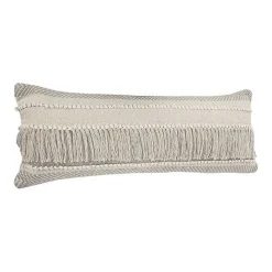 Discount Kirklands Home Comfort Beige Knots & Fringe Lumbar Pillow