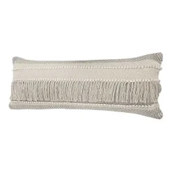 Discount Kirklands Home Comfort Beige Knots & Fringe Lumbar Pillow