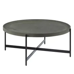 Hot Kirklands Home Concrete Round Tray Top Coffee Table
