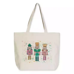 New Kirklands Home Confetti Nutcracker Trio Canvas Tote Bag