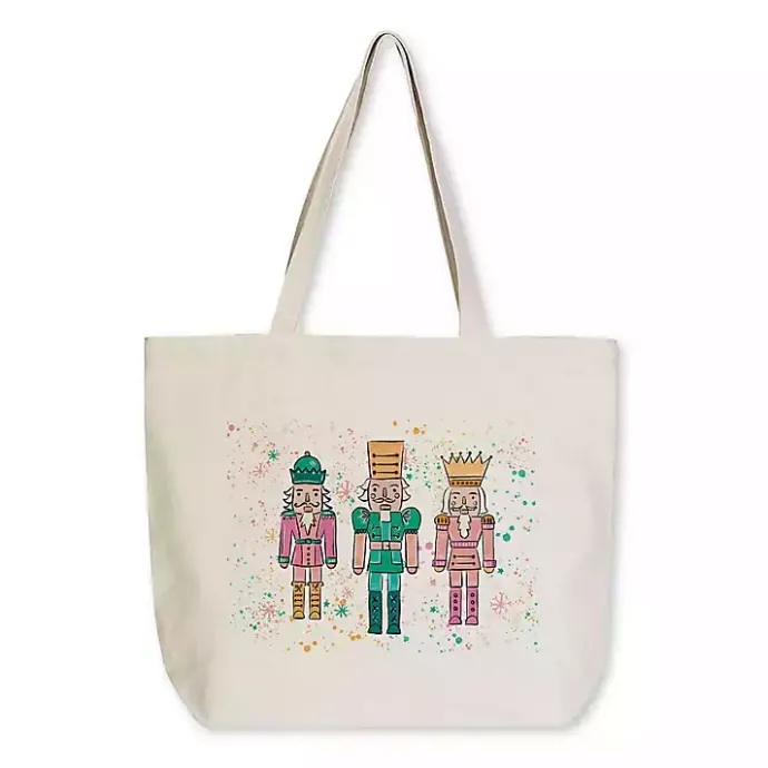 New Kirklands Home Confetti Nutcracker Trio Canvas Tote Bag