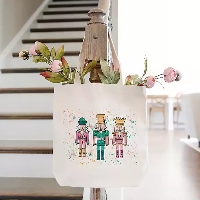 New Kirklands Home Confetti Nutcracker Trio Canvas Tote Bag