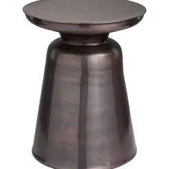 Sale Kirklands Home Copper Metal Accent Table with Bell Shaped Base Brown