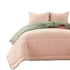 Kirklands Home Coral & Sage Reversible 3-pc. Queen Comforter Set