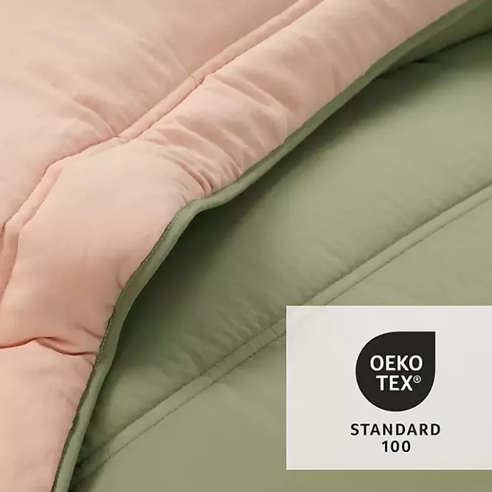 Kirklands Home Coral & Sage Reversible 3-pc. Queen Comforter Set