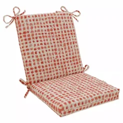 Discount Kirklands Home Coral Checkered Outdoor Chair Cushion