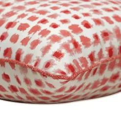 New Kirklands Home Coral Checkered Outdoor Pillows, Set of 2