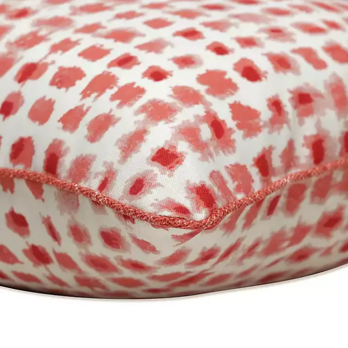 New Kirklands Home Coral Checkered Outdoor Pillows, Set of 2