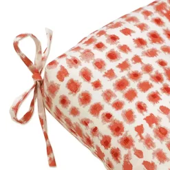 New Kirklands Home Coral Checkered Outdoor Settee Cushion