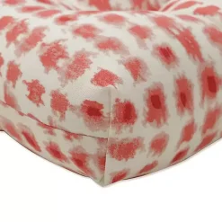 Online Kirklands Home Coral Checkered Wicker Chair Cushions, Set of 2