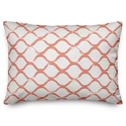 Sale Kirklands Home Coral Coastal Diamond Print Pillow