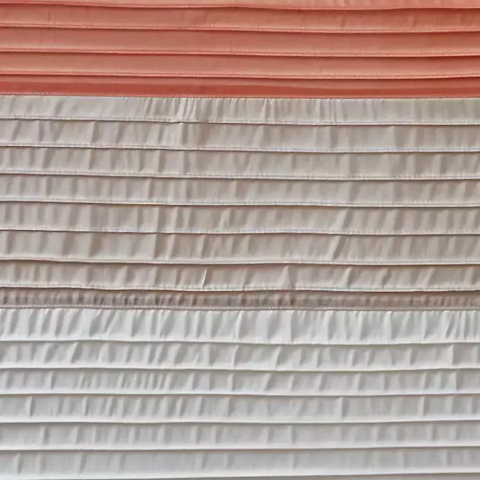 Kirklands Home Coral Colorblock Silky Shower Curtain Pink