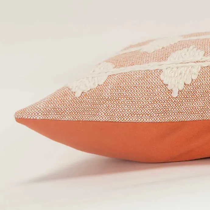 Sale Kirklands Home Coral Heathered Embroidered Diamond Throw Pillow