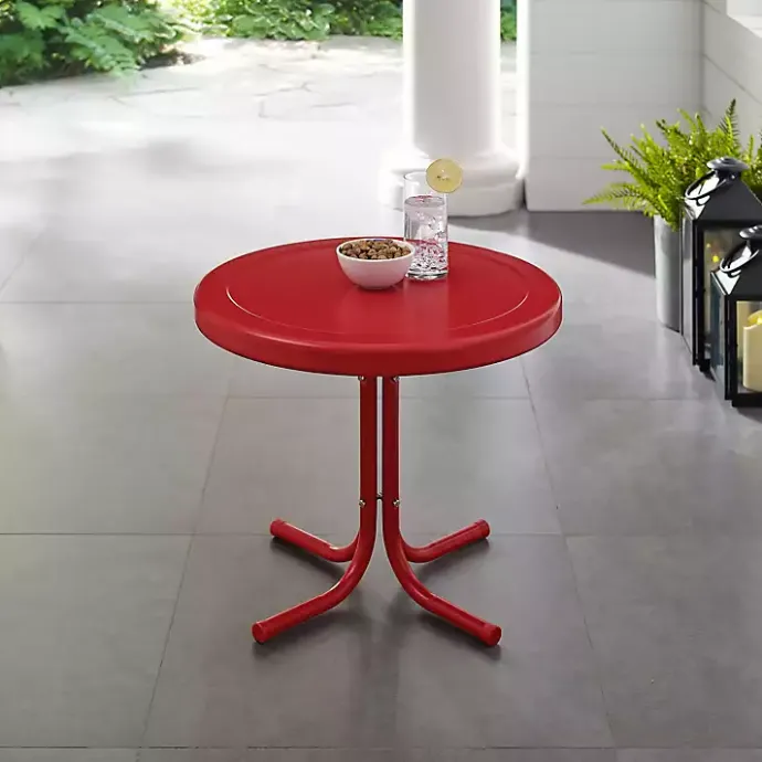Hot Kirklands Home Coral Metal Outdoor Side Table Red