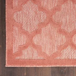 Kirklands Home Coral Trellis Indoor/Outdoor Area Rug, 6x9 Pink