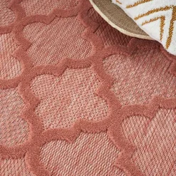 Kirklands Home Coral Trellis Indoor/Outdoor Area Rug, 6x9 Pink