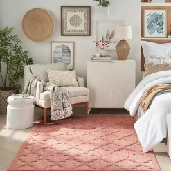 Kirklands Home Coral Trellis Indoor/Outdoor Area Rug, 6x9 Pink