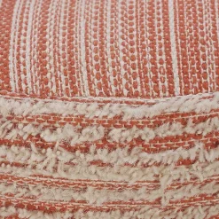 Discount Kirklands Home Coral Tropical Textured Distressed Pouf Pink