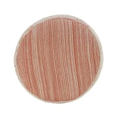 Discount Kirklands Home Coral Tropical Textured Distressed Pouf Pink