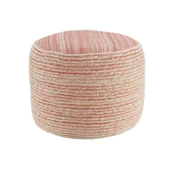 Discount Kirklands Home Coral Tropical Textured Distressed Pouf Pink