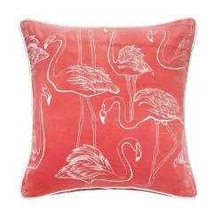 Clearance Kirklands Home Coral Velvet Flamingo Pillow Pink
