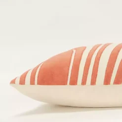 Sale Kirklands Home Coral Velvet Wave Lumbar Pillow