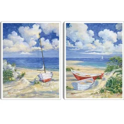 Discount Kirklands Home Costa Del Sol Framed Canvas Art Prints, Set of 2