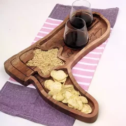 Hot Kirklands Home Cowboy Boot Chips & Dip Serving Platter Brown