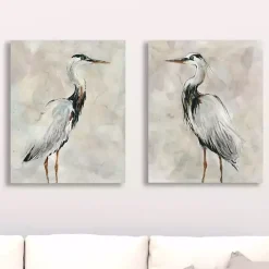 Best Kirklands Home Crane at Dusk Giclee Canvas Art Prints, Set of 2