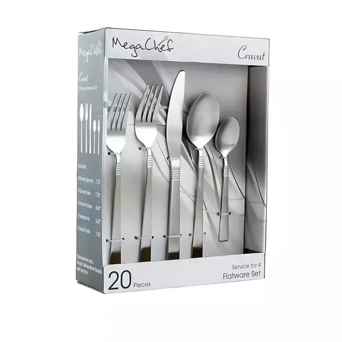 Best Kirklands Home Cravat Stainless Steel 20-pc. Flatware Set Silver