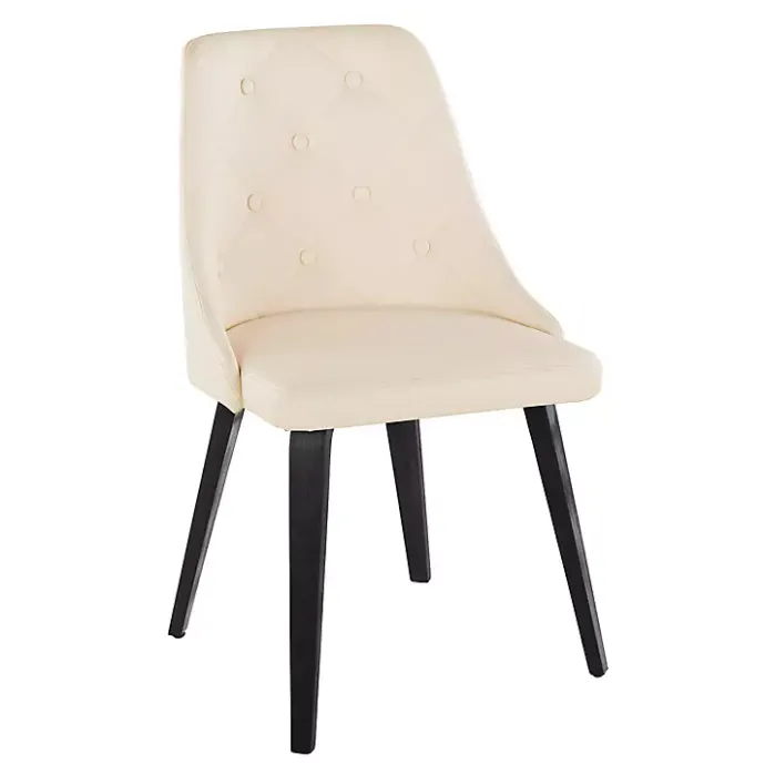 Hot Kirklands Home Cream & Black Faux Leather Dining Chairs, Set of 2 Ivory