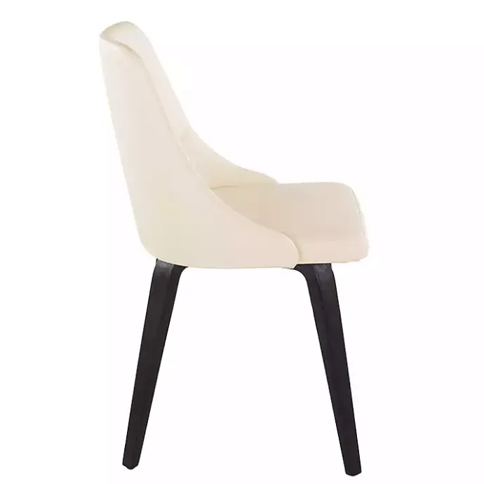 Hot Kirklands Home Cream & Black Faux Leather Dining Chairs, Set of 2 Ivory