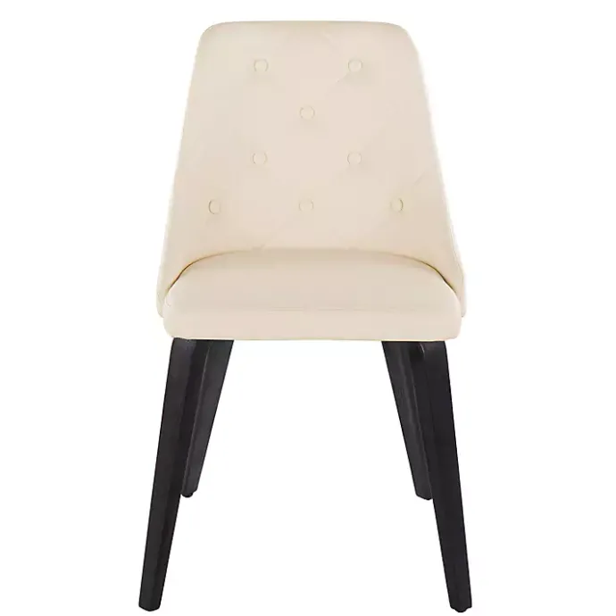 Hot Kirklands Home Cream & Black Faux Leather Dining Chairs, Set of 2 Ivory