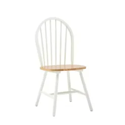 Kirklands Home Cream & Natural Wooden Dining Chairs, Set of 2 White