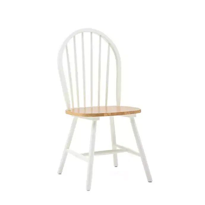 Kirklands Home Cream & Natural Wooden Dining Chairs, Set of 2 White
