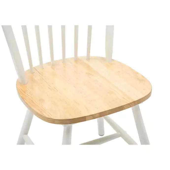 Kirklands Home Cream & Natural Wooden Dining Chairs, Set of 2 White