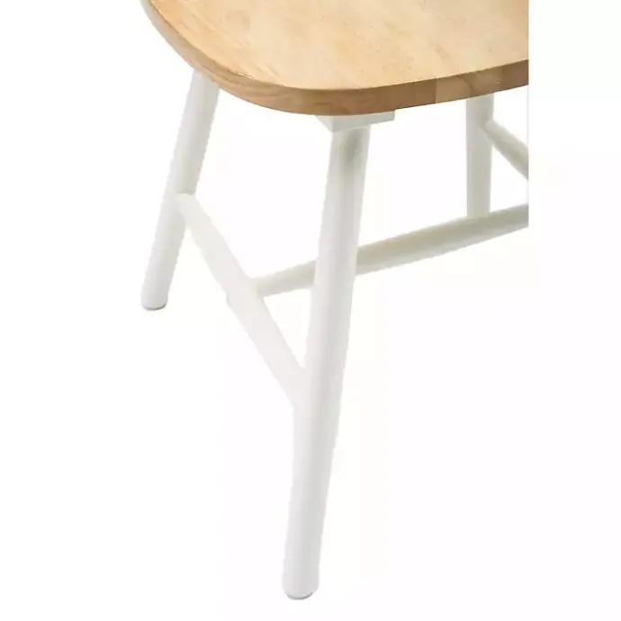 Kirklands Home Cream & Natural Wooden Dining Chairs, Set of 2 White