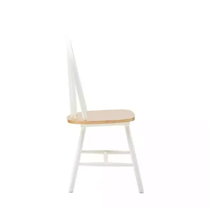 Kirklands Home Cream & Natural Wooden Dining Chairs, Set of 2 White