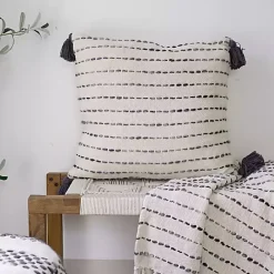 Outlet Kirklands Home Cream & Navy Ombre Dash Throw Pillow Blue