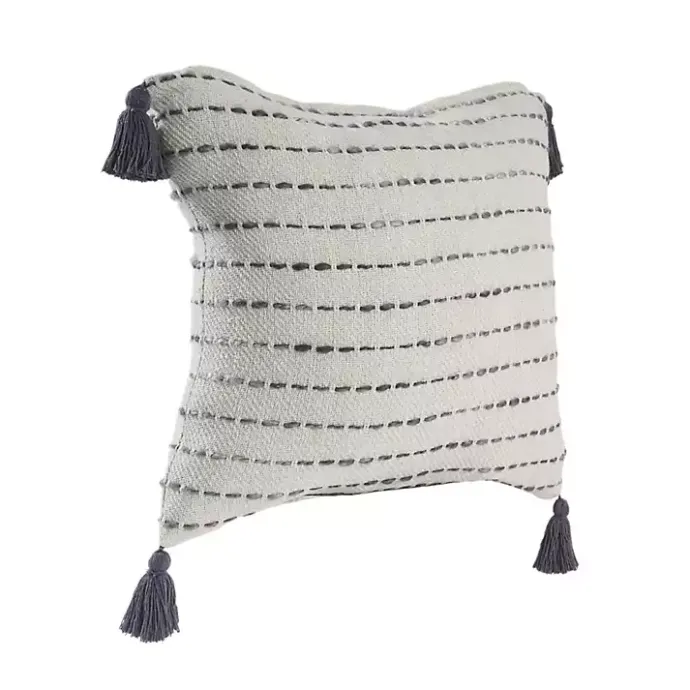 Outlet Kirklands Home Cream & Navy Ombre Dash Throw Pillow Blue