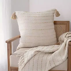 Hot Kirklands Home Cream & Neutral Ombre Dash Throw Pillow Tan