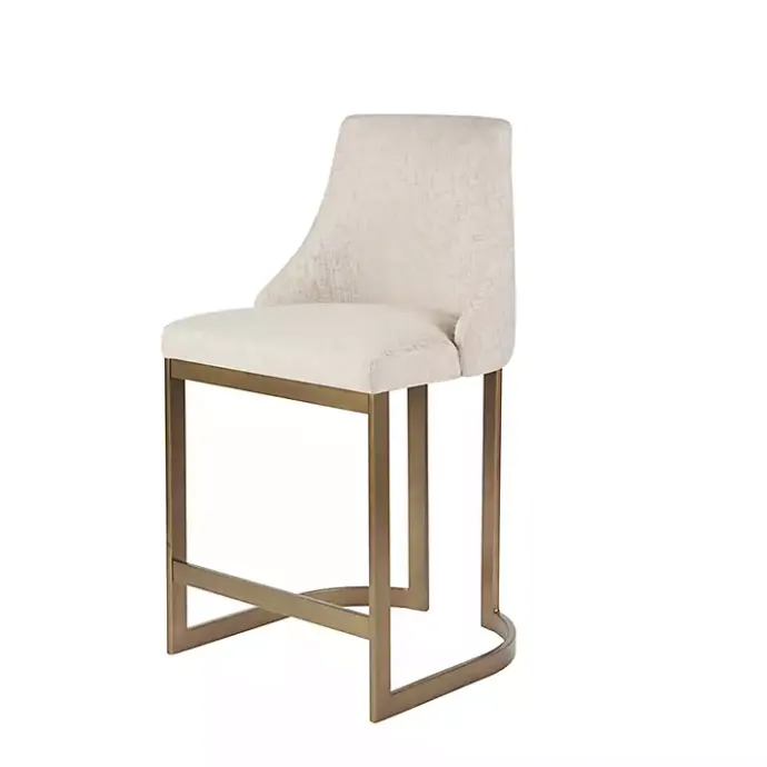 Clearance Kirklands Home Cream and Gold Counter Stool White